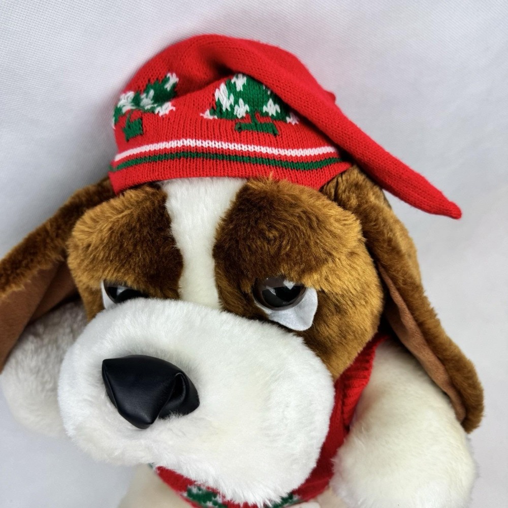 Vintage 1986 Commonwealth St. Bernard Plush Dog – 19" Brown & White - Picture 5 of 10